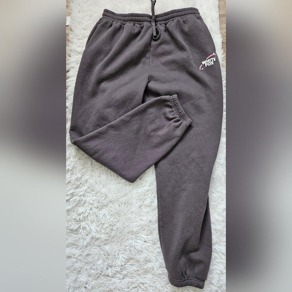 White Fox Boutique Charcoal Grey Jogger Sweatpants